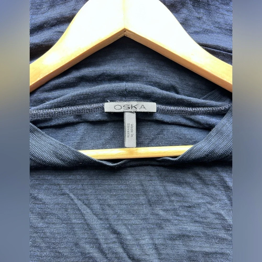 OSKA elegant navy/indigo striped long sleeve top/tunic - so soft on the skin! - Picture 6 of 8